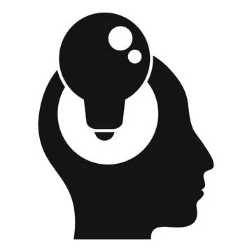 Idea bulb science icon simple vector. Person case risk Stock Illustration