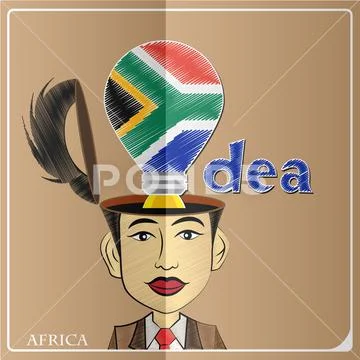 Idea bulb,made from the flag of Africa in human head ,vector ...