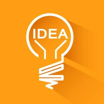 Idea bulbs design over orange background with shadow, vector illustration, ep Stock-Illustration