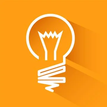 Idea bulbs design over orange background with shadow, vector illustration, ep Illustrazione stock