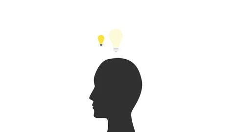 Idea came to mind, white background, video with a light bulb Vídeos de archivo 296975525