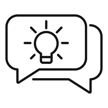 Idea chat icon outline vector. Bulb creative Stock Illustration
