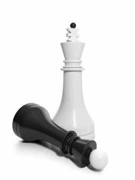 The idea with chess. group of black and white chess figure. one second is lee Stock Illustration