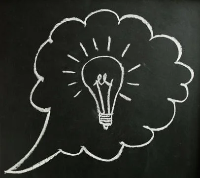 Idea cloud on black chalkboard Stock Photos