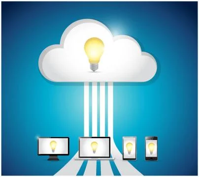 Idea cloud computing and electronics. illustration イラスト素材
