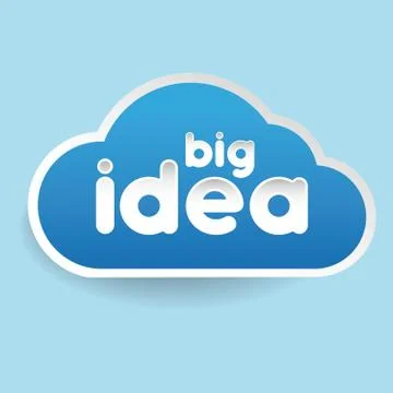 Idea cloud label Stock Illustration