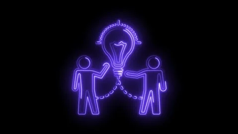 Idea collaboration neon concept teamwork connection problem solving creativ.. Stock Footage 316676606