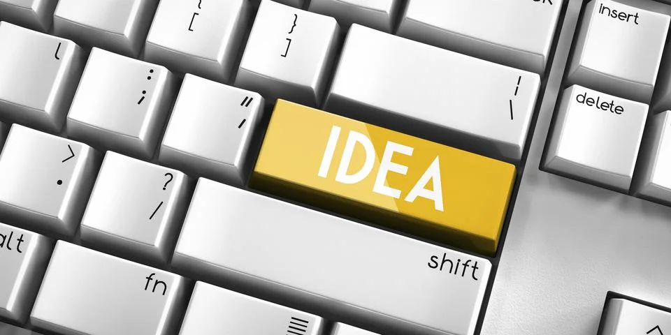 Idea - computer keyboard - 3D illustration Stock Illustration