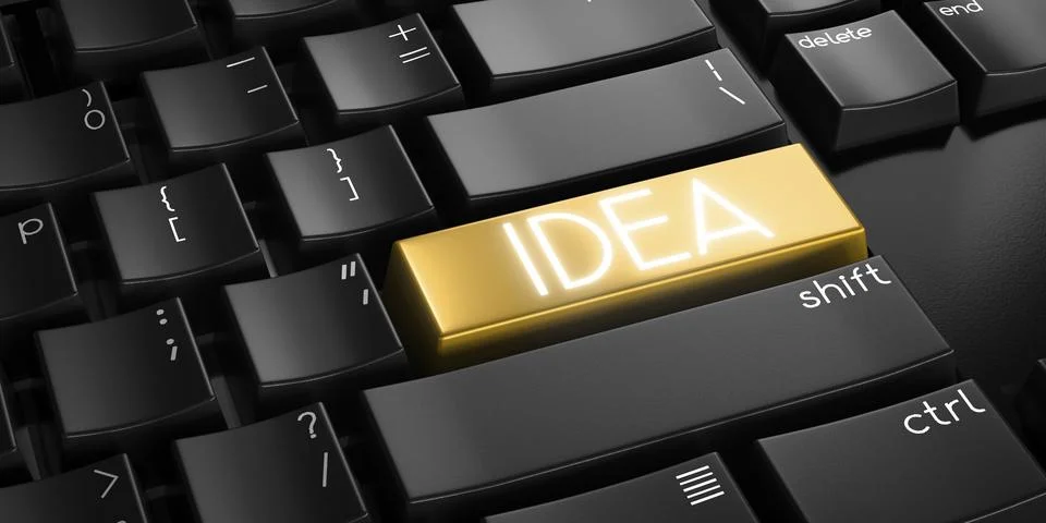 Idea - computer keyboard - 3D illustration Stock Illustration