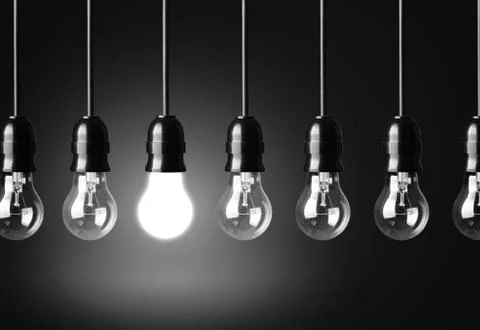 Idea concept on black background Stock Photos