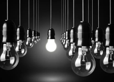 Idea concept on black background Stock Photos