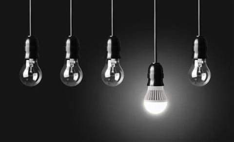 Idea concept on black background Stock Photos