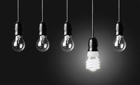 Idea concept on black background Stock Photos