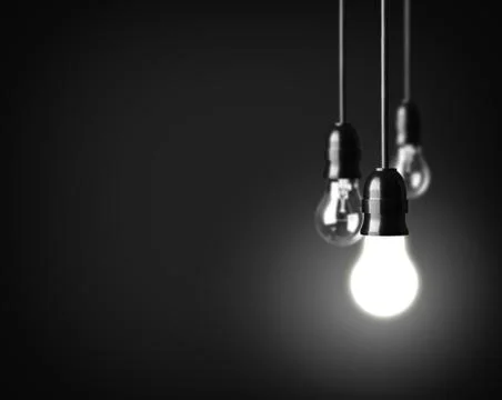 Idea concept on black Stock Photos