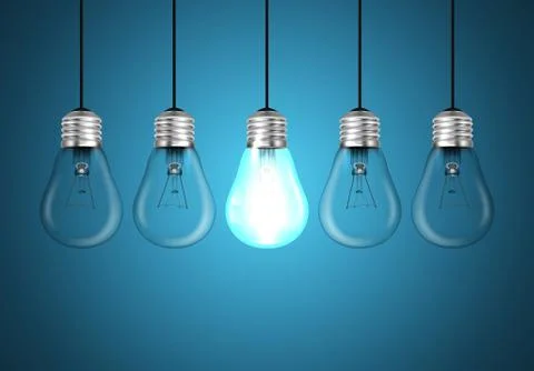 Idea concept on blue background Stock Illustration