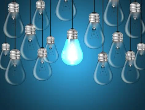 Idea concept on blue background Stock Illustration