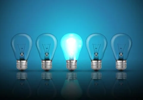 Idea concept on blue background Stock Illustration