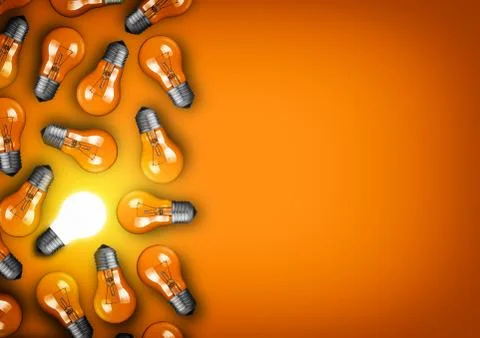 Idea concept with bulbs Stock Photos