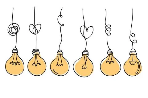 Idea concept, creative bulb sign, innovations. Keep it simple business conc.. Stock Illustration