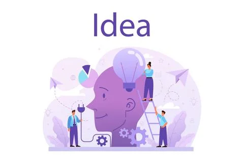 Idea concept. Creative innovation and brainstorm. Solution generation Stock Illustration