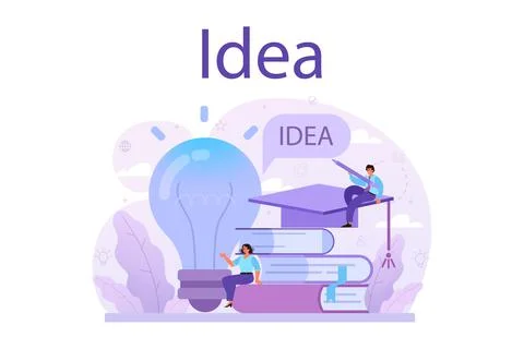 Idea concept. Creative innovation and brainstorm. Solution generation Stock Illustration