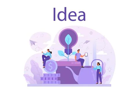 Idea concept. Creative innovation and brainstorm. Solution generation Stock Illustration