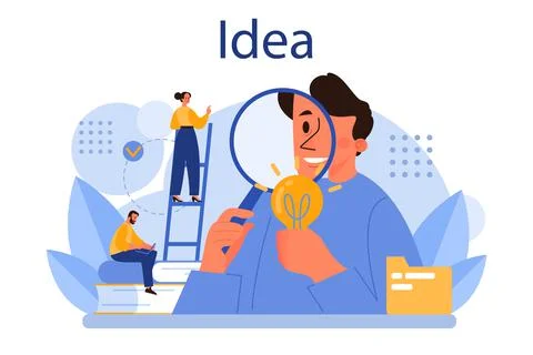 Idea concept. Creative innovation or business solution generation. Stock Illustration