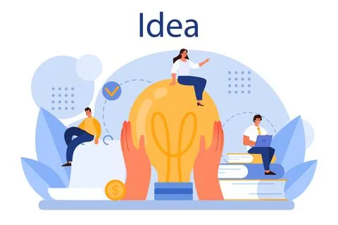 Idea concept. Creative innovation or business solution generation. Stock Illustration