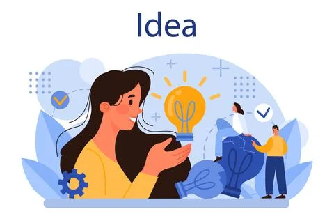 Idea concept. Creative innovation or business solution generation. Stock Illustration