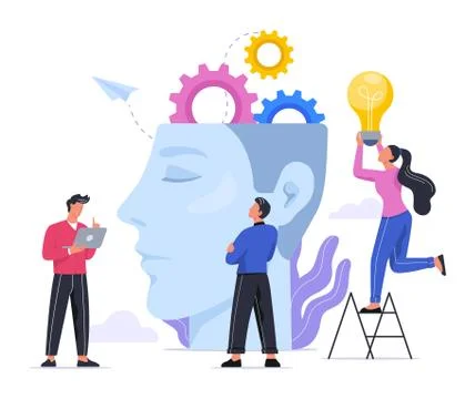 Idea concept. Creative mind and brainstorm. innovation and solution. Stock Illustration