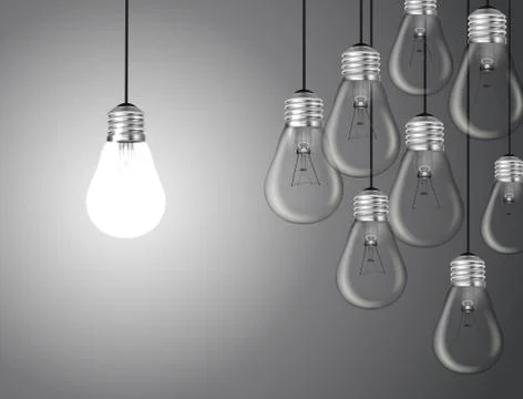 Idea concept on dark background Illustrazione stock