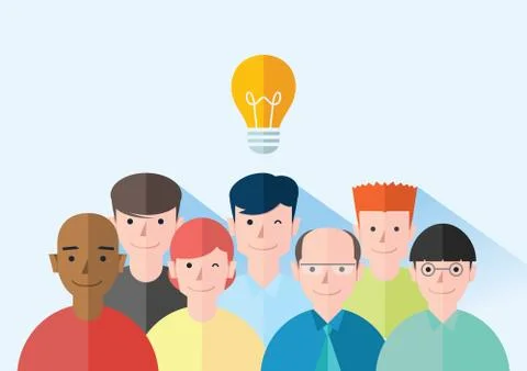 Idea concept flat design, vector 스톡 일러스트