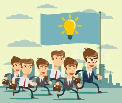 Idea concept flat design, vector イラスト素材