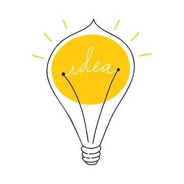 Idea concept in the form of a light bulb Stock Illustration