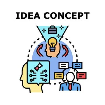 Idea concept generating process and business development Stock Illustration