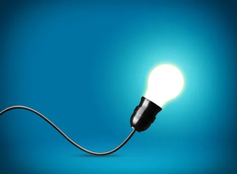 Idea concept with glowing bulb Stock Photos