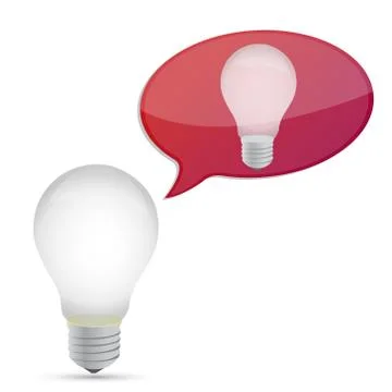 Idea concept illustration design lightbulb over white Ilustração Stock