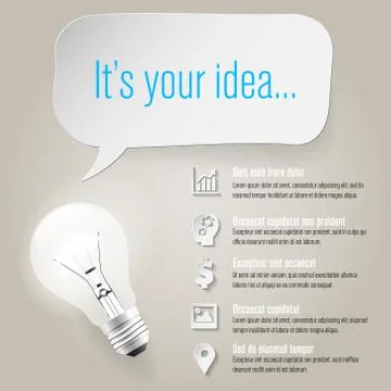 Idea concept - info graphics - paper icons - place for text Stock Illustration