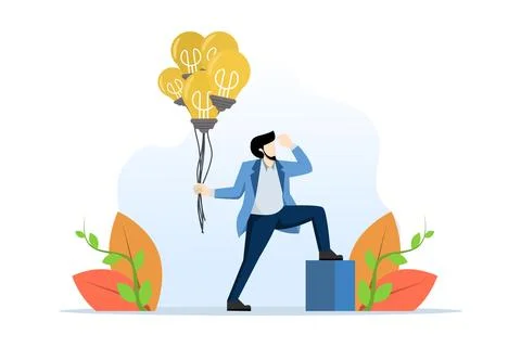 Idea concept of innovation, creativity, solution or smart thinking, inspiration. Stock Illustration