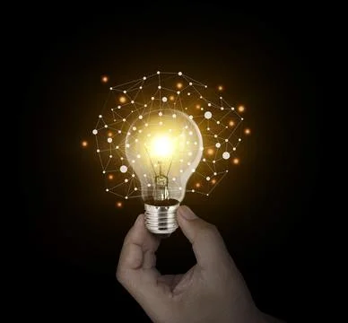 Idea concept with innovative technology, Brainstorming creativity, idea think Stock Photos