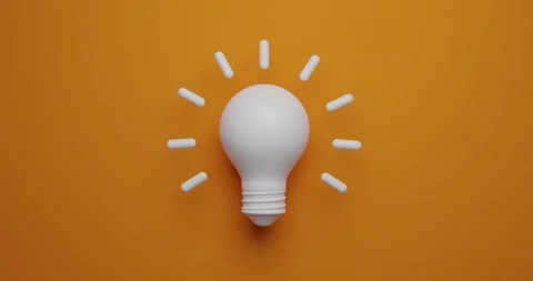 Idea concept Light bulb animation Stock Footage 139094991