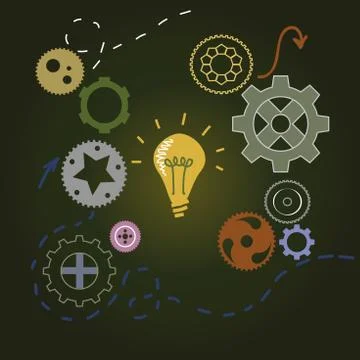 Idea concept with light bulb Stock Illustration