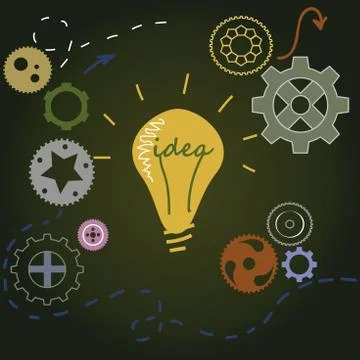 Idea concept with light bulb Stock Illustration