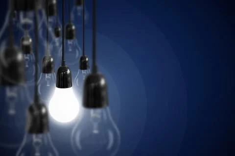 Idea concept with light bulb. Foto stock