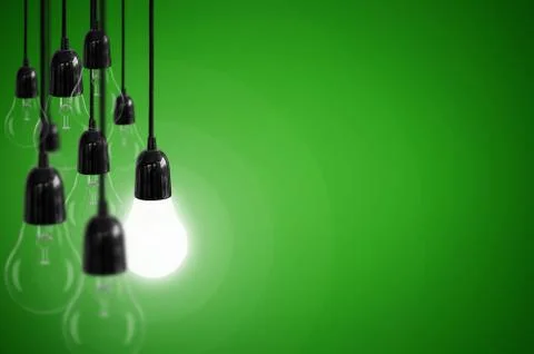 Idea concept with light bulb. Stock Photos