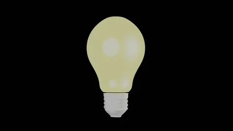 Idea concept with light bulbs. 4k. Alpha-channel Stock Footage