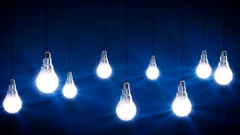 Idea concept with light bulbs Stock Illustration