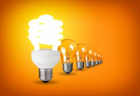 Idea concept with light bulbs Stock Photos