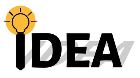 Idea concept with lighting bulb with shadow Stock Illustration