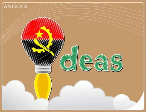 Idea concept  made from the flag of Angola, conceptual vector illustration Illustrazione stock
